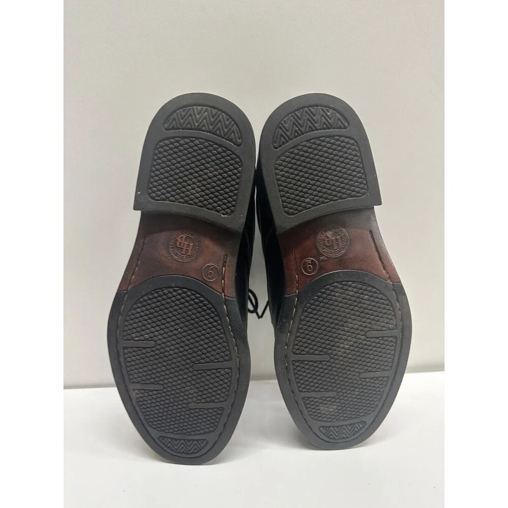 Hunter's Bay Collection men size 9 black leather upper cap toe lace-up shoes
